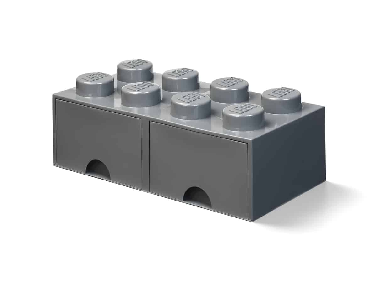 lego 5006329 8 stud brick drawer dark gray