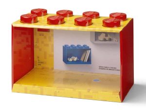 lego 5006589 brick shelf 8 knobs bright red