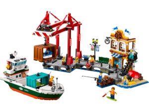 seaside harbor with cargo ship 60422