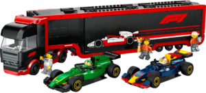 LEGO F1 Truck with RB20 & AMR24 F1 Cars 60445